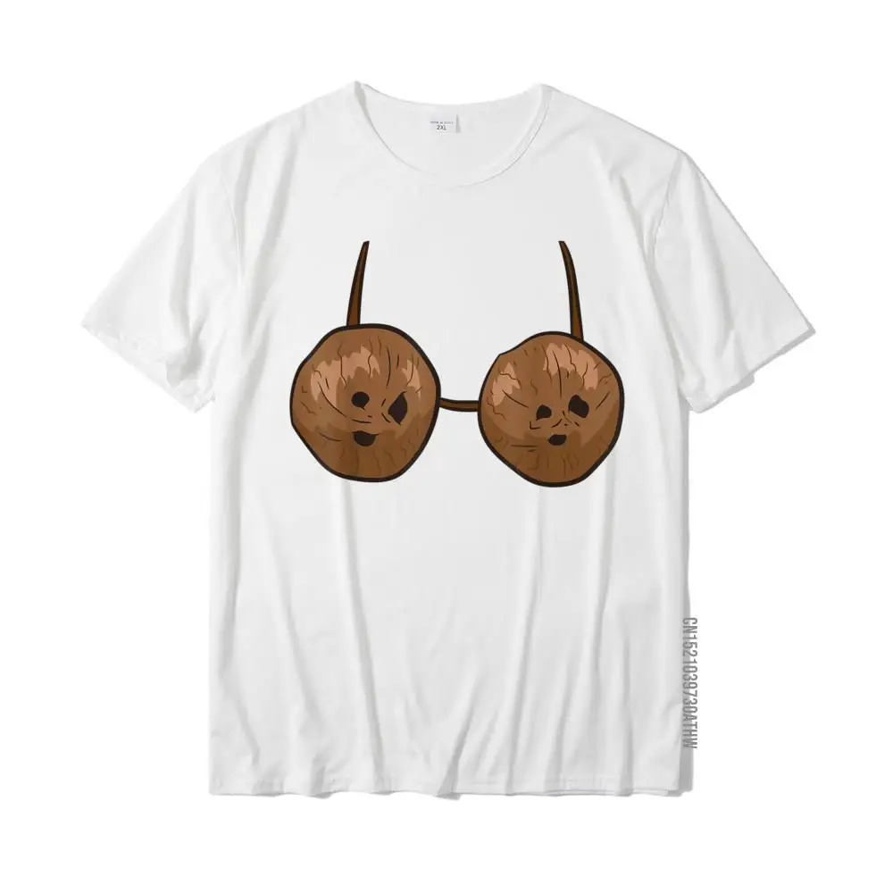 Coconut Summer Coconuts Bra Funny Coconut T-Shirt Print T Shirts For Male Cotton T Shirt Printed On Cute