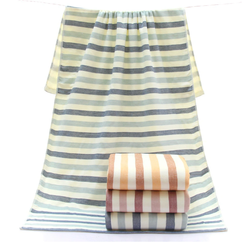 Imagem -02 - Japanese Stripe Bath Towel Conjunto para Mulheres e Homens Puro Algodão Mão e Face Banheiro 70*140 34*76 Pcs