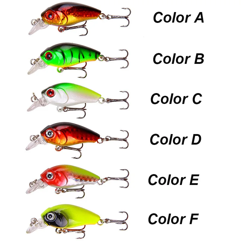 WESTBASS 6/9 PCS Mirco Crank Baits 4.5cm-3.5g Noisy Fishing Lures Floating Hard Wobblers Topwater Crankbaits Lurre Cebos Pesca