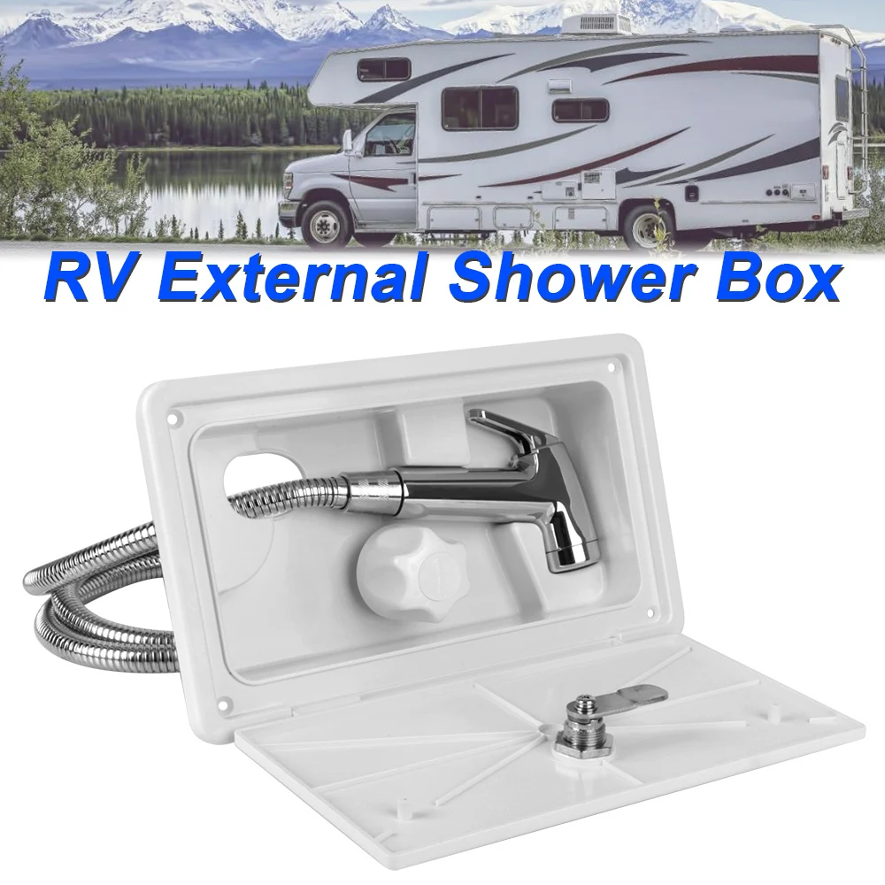 RV External Exterior Shower with Lock for Boat Marine Camper Motorhome Caravan RV Shower Box Kit Camper Accessories