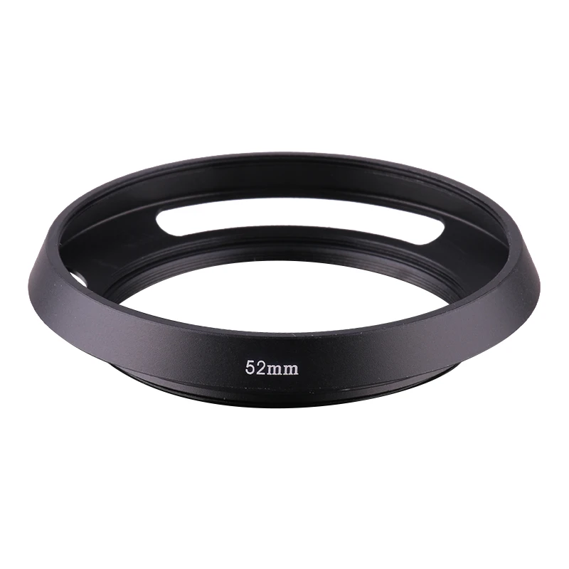 Wide-Angle Vented Metal Lens para Câmera, Lens Hood, 37mm, 39mm, 40,5mm, 43mm, 46mm, 49mm, 52mm, 55mm, Screw-in, ajuste para Canon, Nikon, Leica