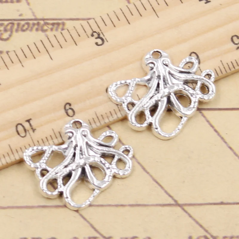 20pcs Charms Octopus 20x24mm Tibetan Silver Color Pendants Antique Jewelry Making DIY Handmade Craft