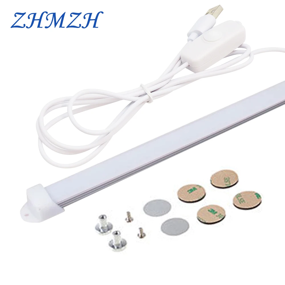 DC5V USB listwa LED możliwość przyciemniania pod światła do szafki 5W szafa lampa 3000-4500K LED Strip lampki nocne pod światłem licznika