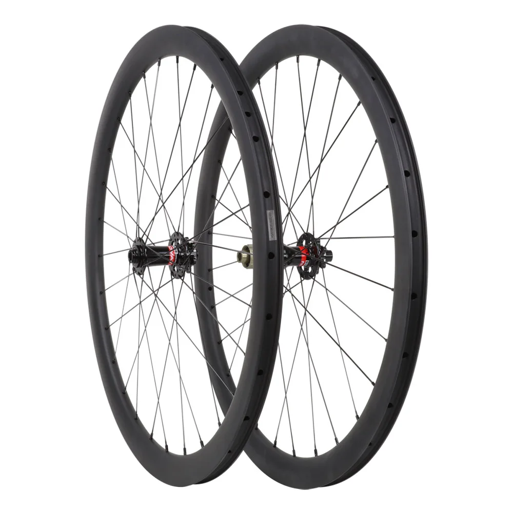 

Icanbikes fast light 700C carbon wheels 40mm clincher tubuless ready road bike wheel with 25mm Novatec disc brake hub Sapim