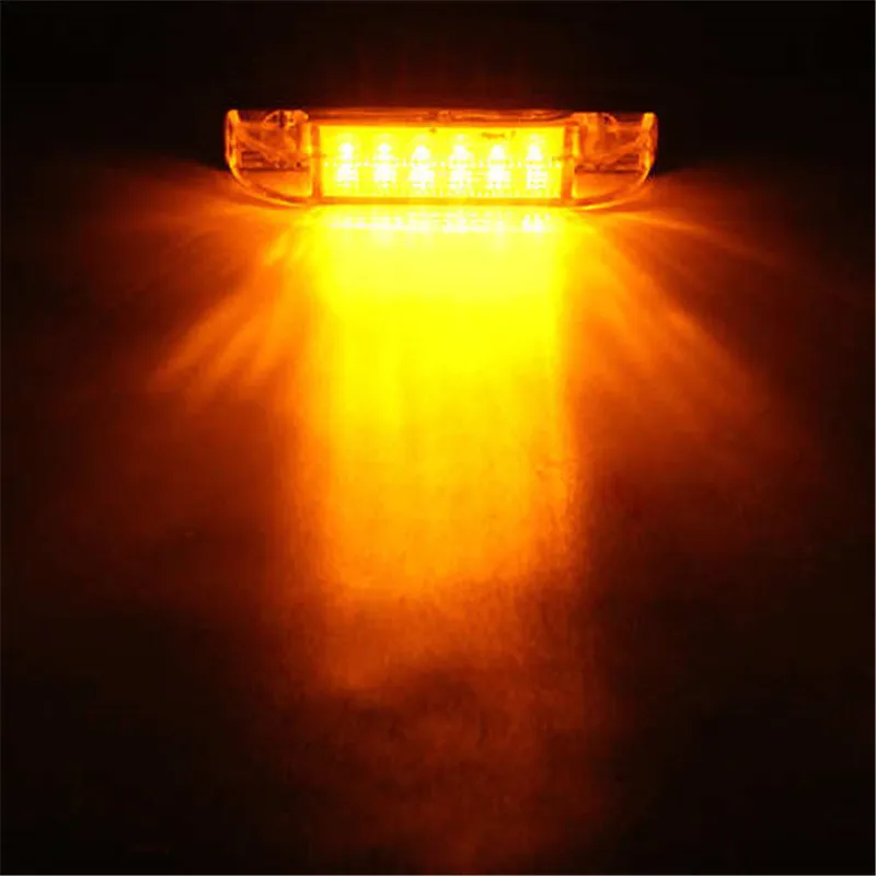 10PCS Amber Side Light Truck Boat Trailer Truck RV Sealed Marker Lamp Slim Line Led Utility Strip Light 12V Truck Trailer Boat