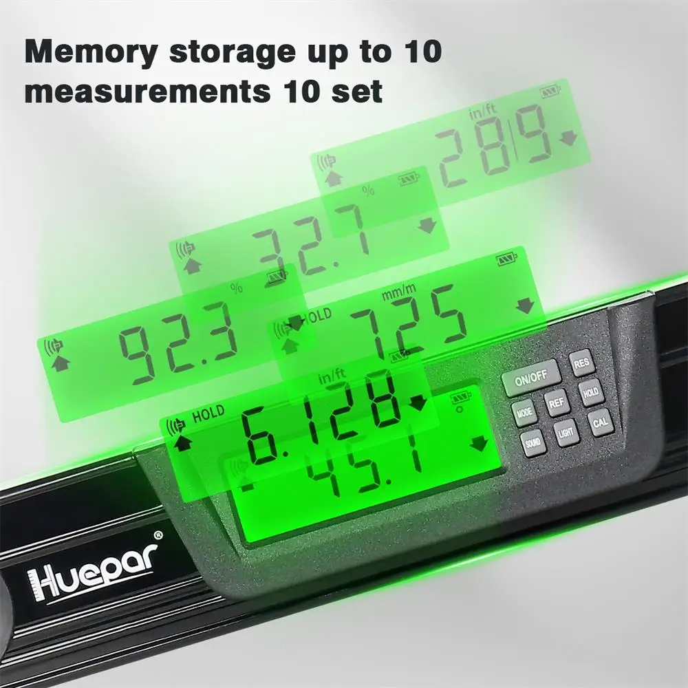 Huepar Digital Display level Inclinometer 610mm Electronic 360°Protractor Angle Finder With Magnets Edges Bubble Level Test Tool