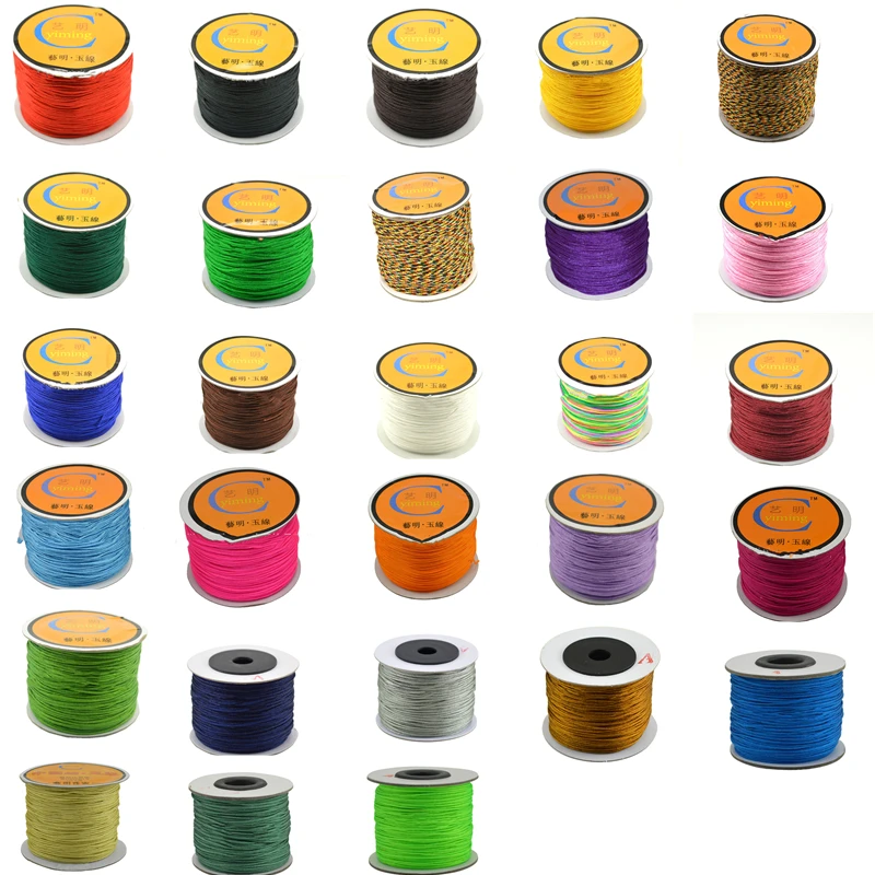 

80M 1mm Colorful Nylon Cord Rope Handmade Chinese Knot Macrame Thread for DIY Jewelry Making Shamballa String Bracelet