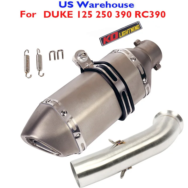 

Motorcycle Exhaust Muffler with Baffle DB Killer Middle Mid Connector Section for KTM DUKE 125 250 390 RC390 2017-2020