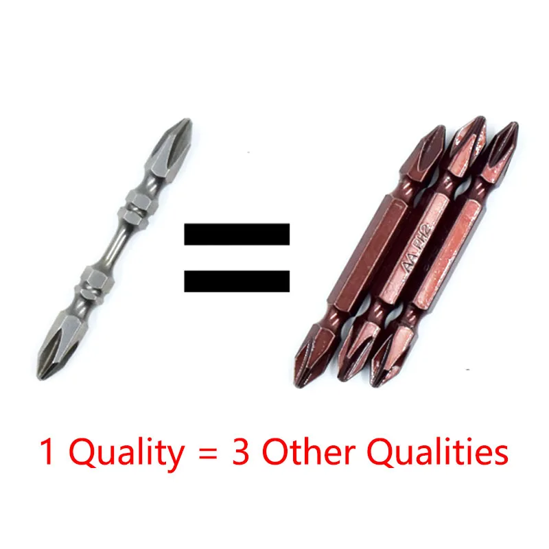 1Pcs Hardness Single and Double Magnetic Rings Magnetic 65MM Cross Head Screwdriver Bit Double Head Electric Screwdriver