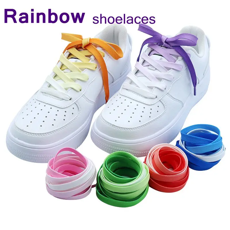 1 Pair Of Colored Canvas Silk Shoelaces Candy Gradient Shoe Lace Solid Color Party Shoe Laces Children's And Adult Shoestrings