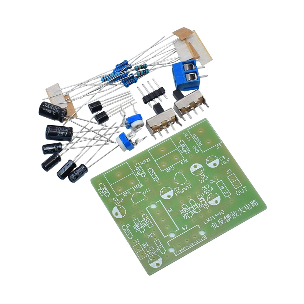 Negative feedback amplifier kit teaching training resistive-capacitive coupling simulation electronics students laboratory DIY