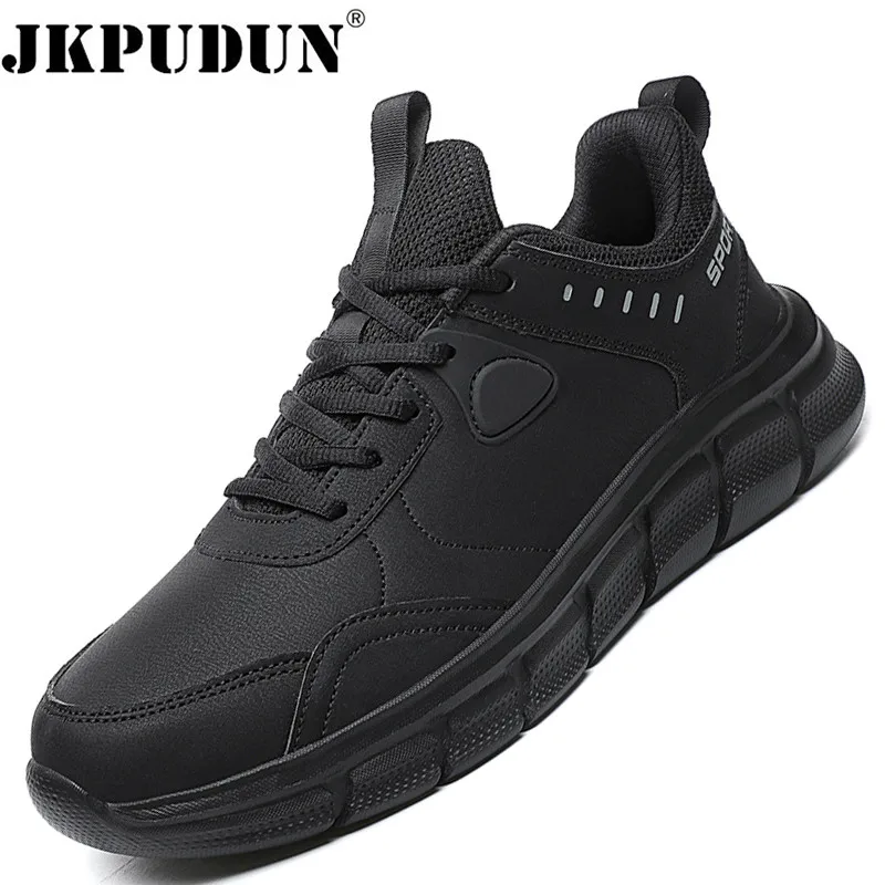 Men Sport Shoes Leather Running Shoes Outdoor Waterproof Sneakers Men Lightweight Men Athletic Sneaker Tenis Masculino Esportivo