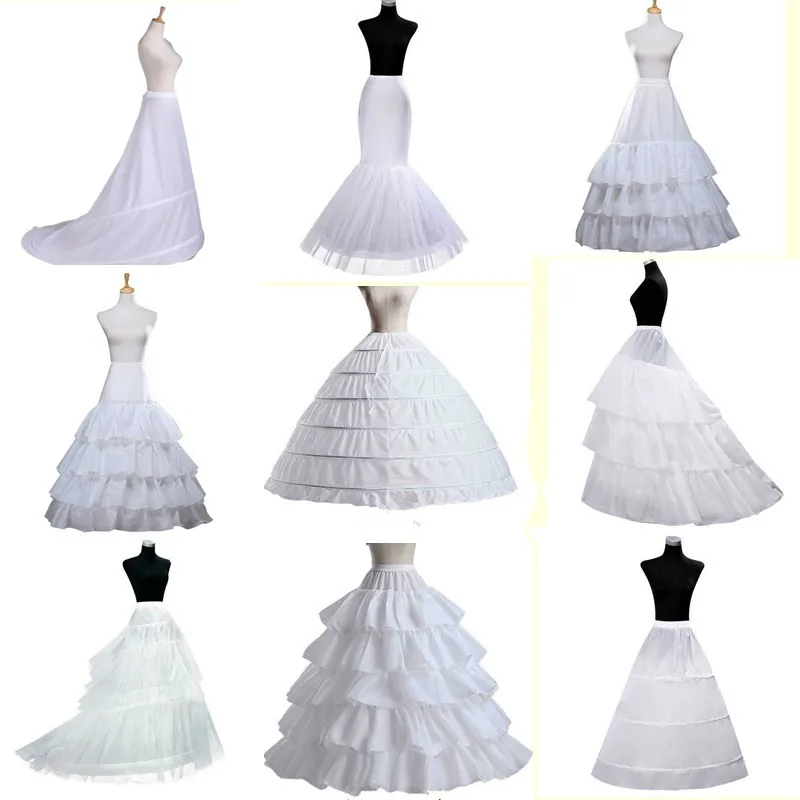 Bridal Petticoat Crinoline Underskirt Wedding Dress Hoop Lolita Petticoat Long Fancy Slips White Petticoat Rockabilly tulle