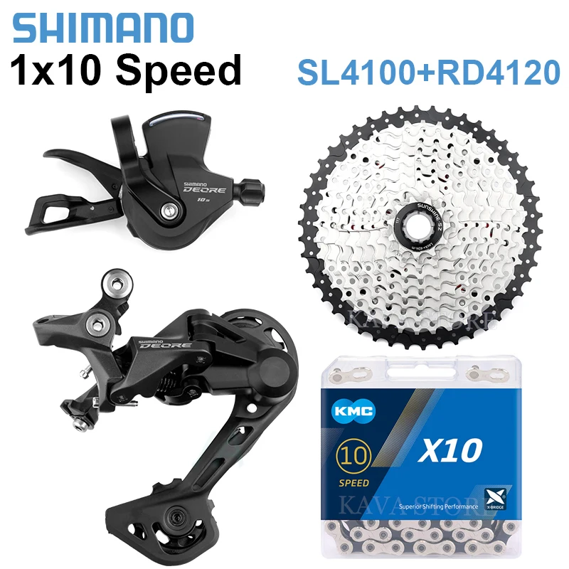 Shimano Deore 10V RD M4120 Derailleurs 1x10 Speed SL-4100 Shifter Lever KMC 10V Chain 36/40/42/46/50T 10S Cassette 10v Groupset