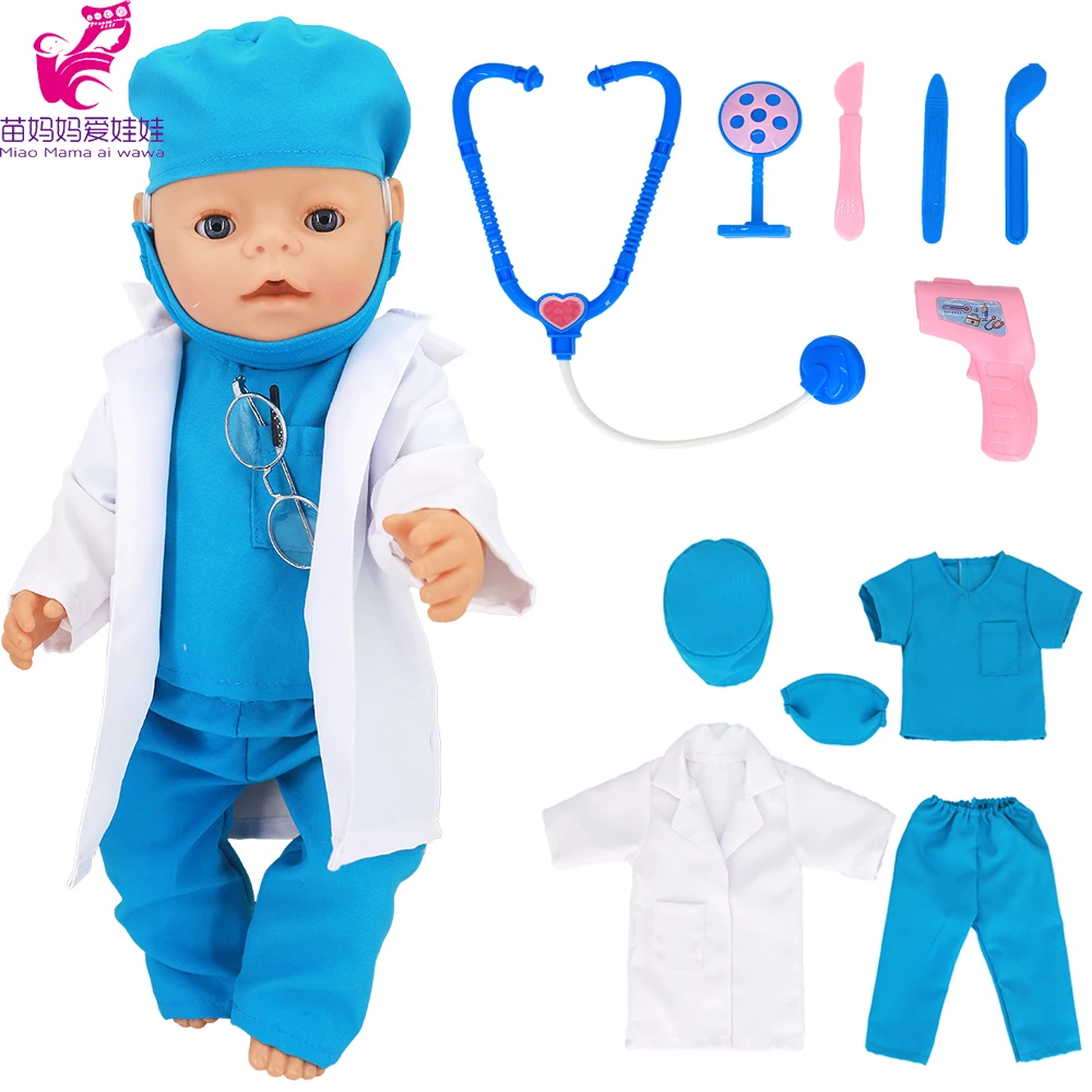 43 cm baby doll clothes doctor suit 18 inch doll coat suit baby girl new year gift