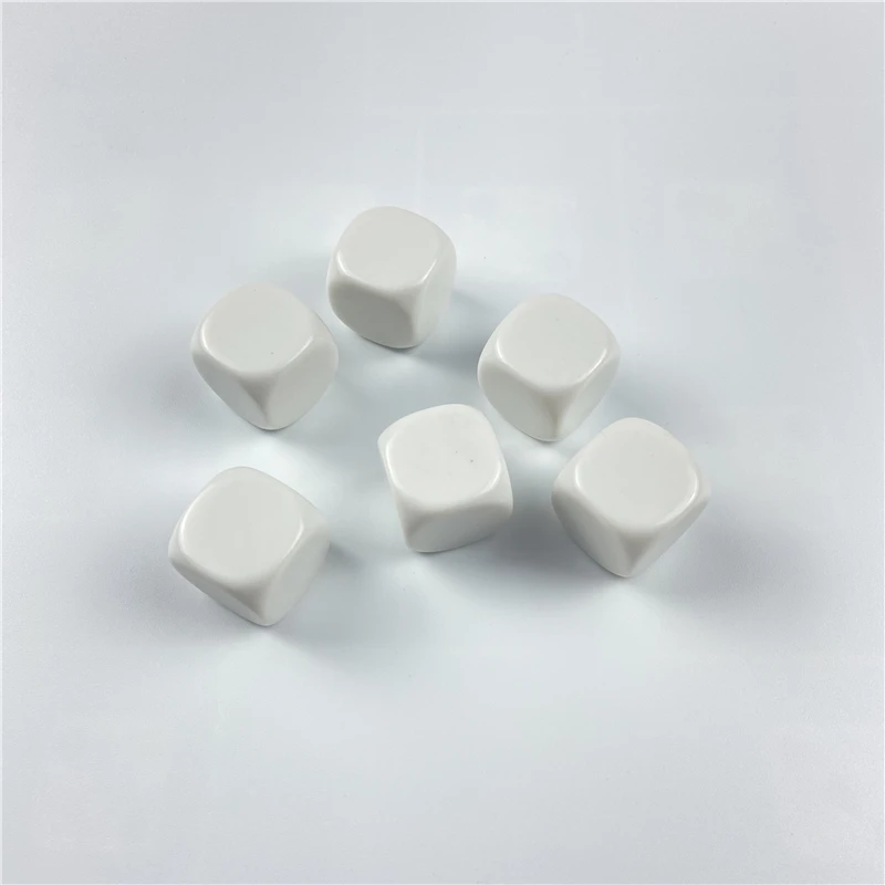 5pcs White 22/25/30mm Blank Dice Acrylic Rounded Board game Corner D6 Blank RPG Dice Write DIY Carving Children Teaching Dice