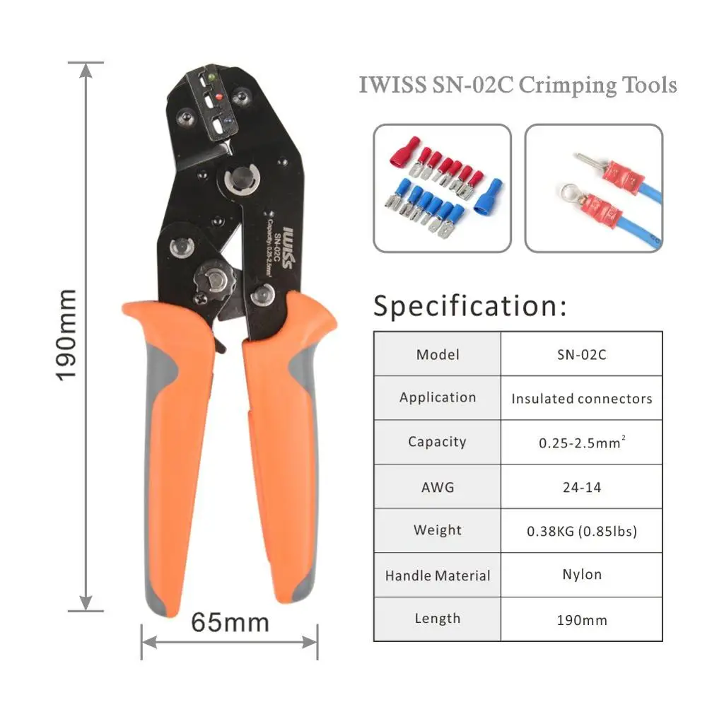 pince à sertir IWISS mini outil de sertissage à main SN-28B/48B/58B/01BM/03BM/2546B/2549/SN-05B/SN-02C