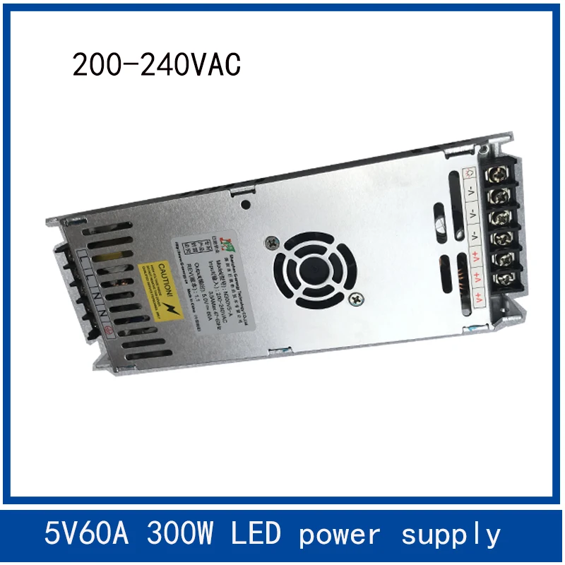 

G-energy 5V 60A 300W With Fan uitra-thin For LED module Screen power supply，power supply for led screen Video Wall