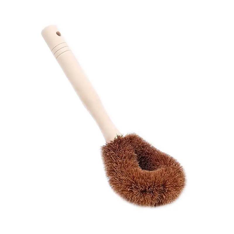 

Kitchen Non Stick Oil Pot Brush Wooden Handle Coconut Palm Cleaning Wash Dishes Degreasing Brushes LX8505