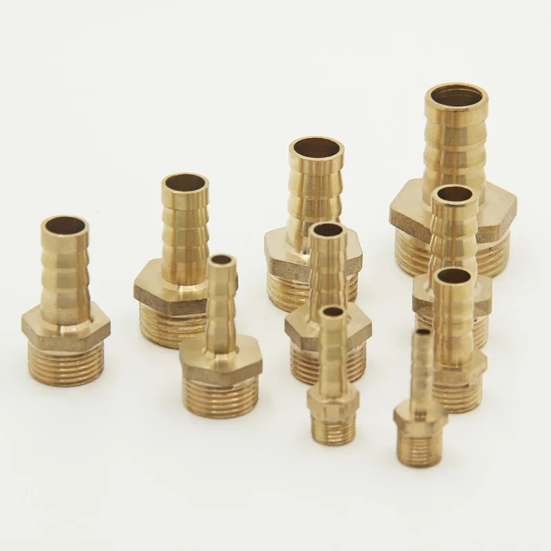 Pagoda connector 6 8 10 12 14mm hose barb connector, hose tail thread 1/8 1/4 3/8 1/2 inch thread brass water pipe fittings