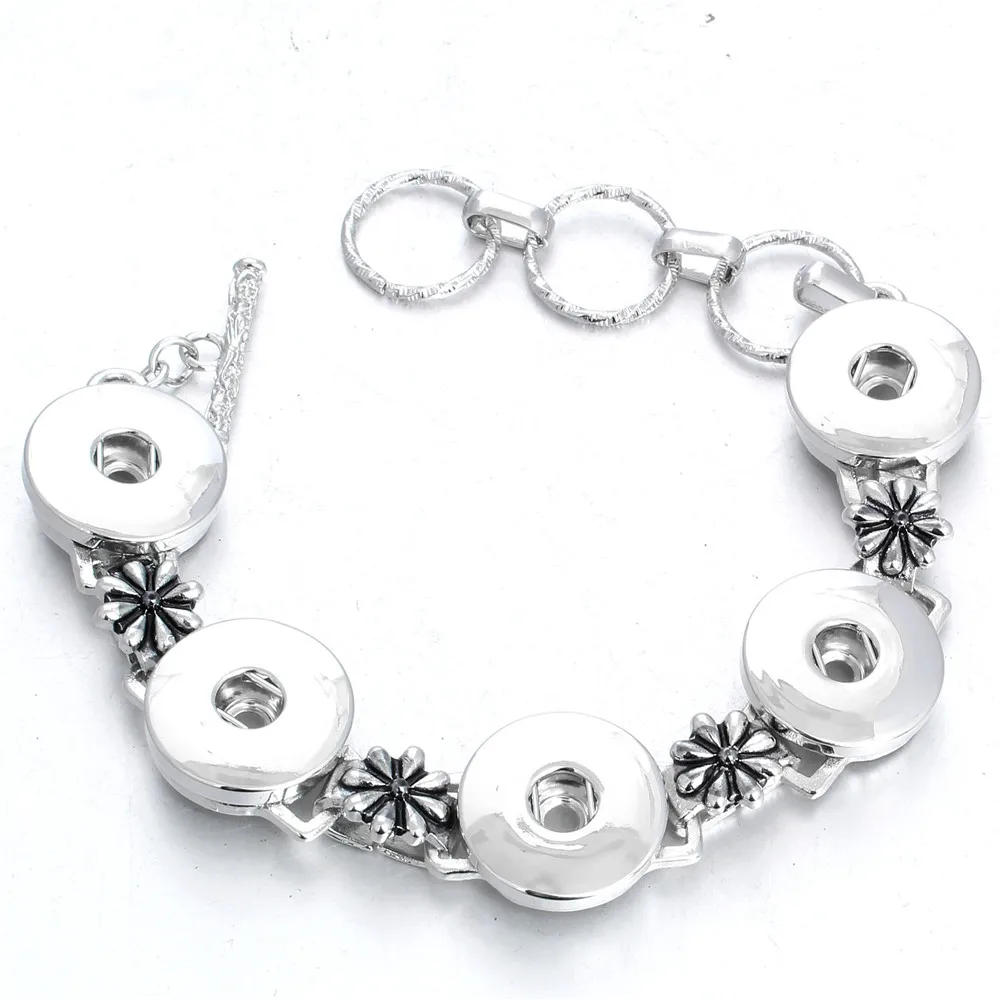 Fashion Snap Jewelry Adjustable Snap Bracelet Fit 18-20mm Snap Button DIY Charm Bracelets Bangles