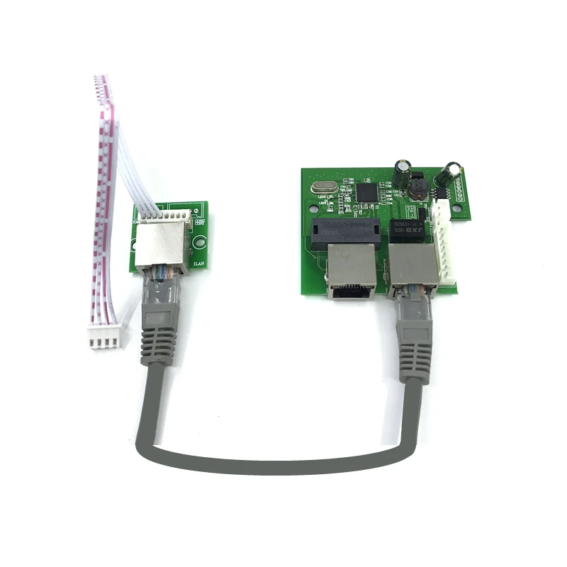 Placa de interruptor de concentrador de red Ethernet de 3 puertos, pcb de dos capas, 3 rj45, 5V, 12V, 10/100mbps, directo de fábrica OEM