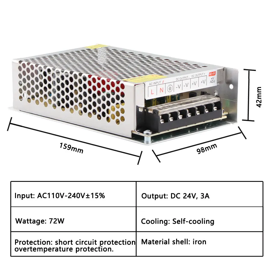 AC DC 5V 12V 24V 36V Transformer Power Supply,1A 2A 3A 4A 5A 6A 8A 10A 15A 20A 30A 220V To 5V 12V 24V Led Power Supply Converter