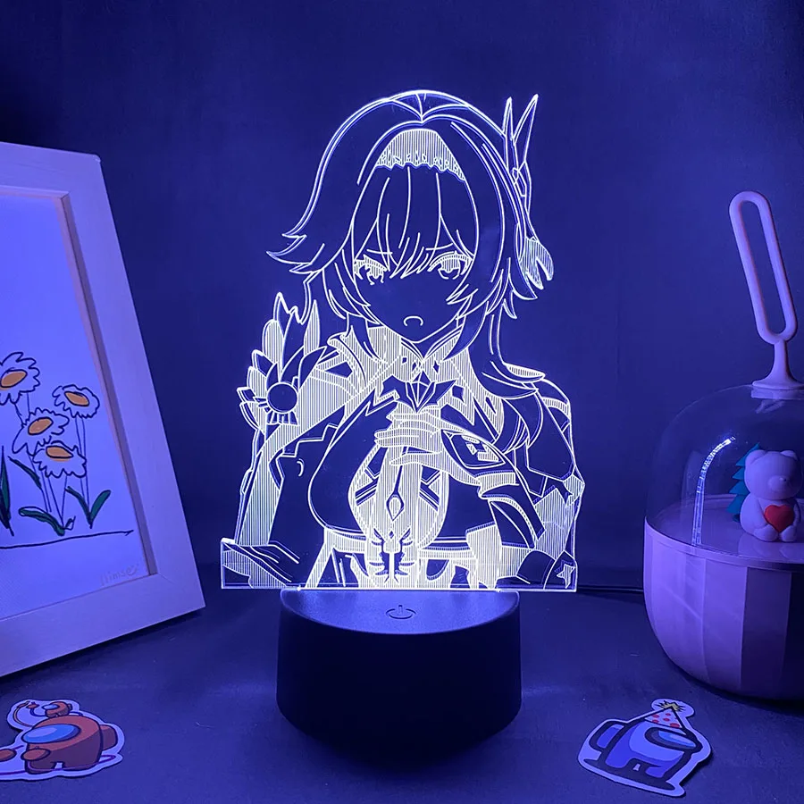 

Genshin Impact Game Figure Eula 3D Night Light Led Lava Lamp Birthday Cool Gift For Friend Gaming Room Table Colorful Decor Xmas