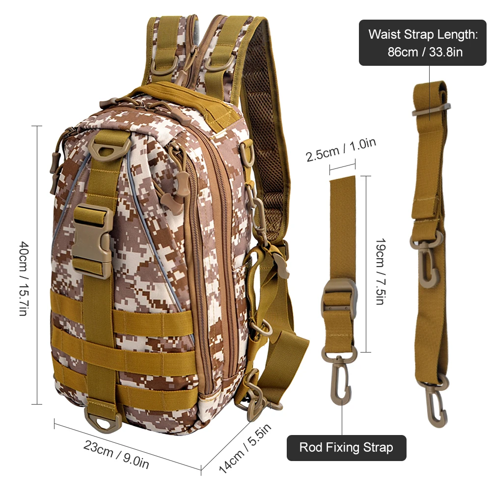 Hot Sports Men Tactical Hiking Backpack Outdoor Chest Bag Waerproof Fishing Shoulder Sling Climbing Camping Travel Bags