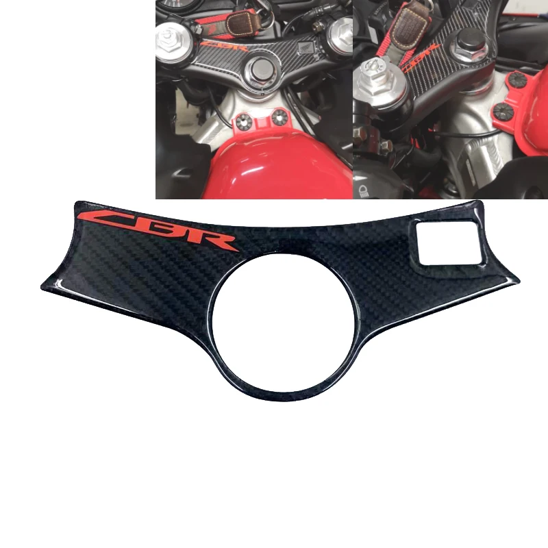 Carbon Fiber3D Triple Tree Decal Pad Top Clamp Upper Front End Cover Sticker Protector For Honda CBR600 CBR 600 F4 F4i 1999-2007