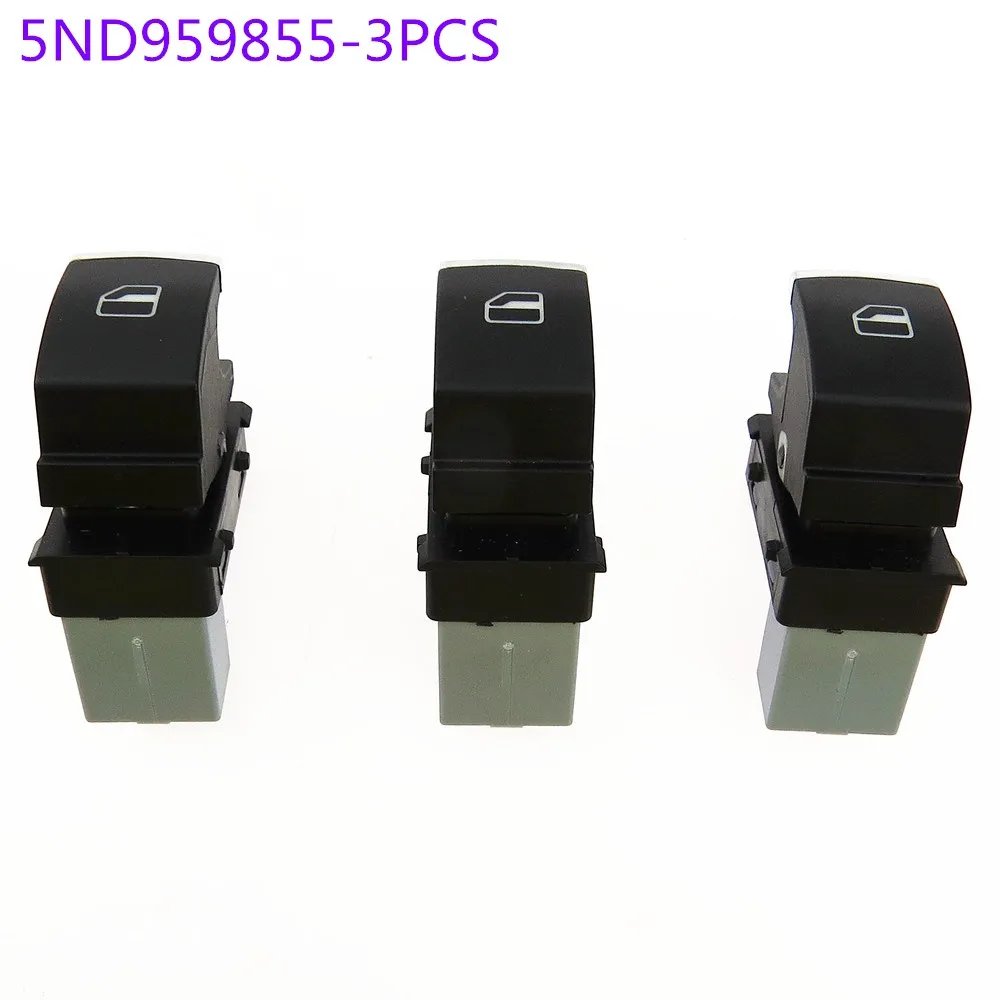 SCJYRXS Chrome Passenger Side Electric Window Single Switch For Golf Mk5 Mk6 Passat B6 3C 5ND959855 1KD959855 7L6959855B