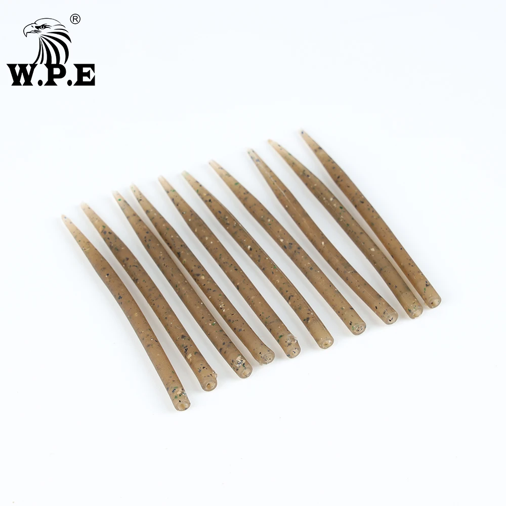 W.P.E 1Set/10/20/30/50pcs Carp Fishing Hook Sleeve Anti Tangle Rubber Carp Fishing Accessories Terminal Tackle Hair Rig Pesca