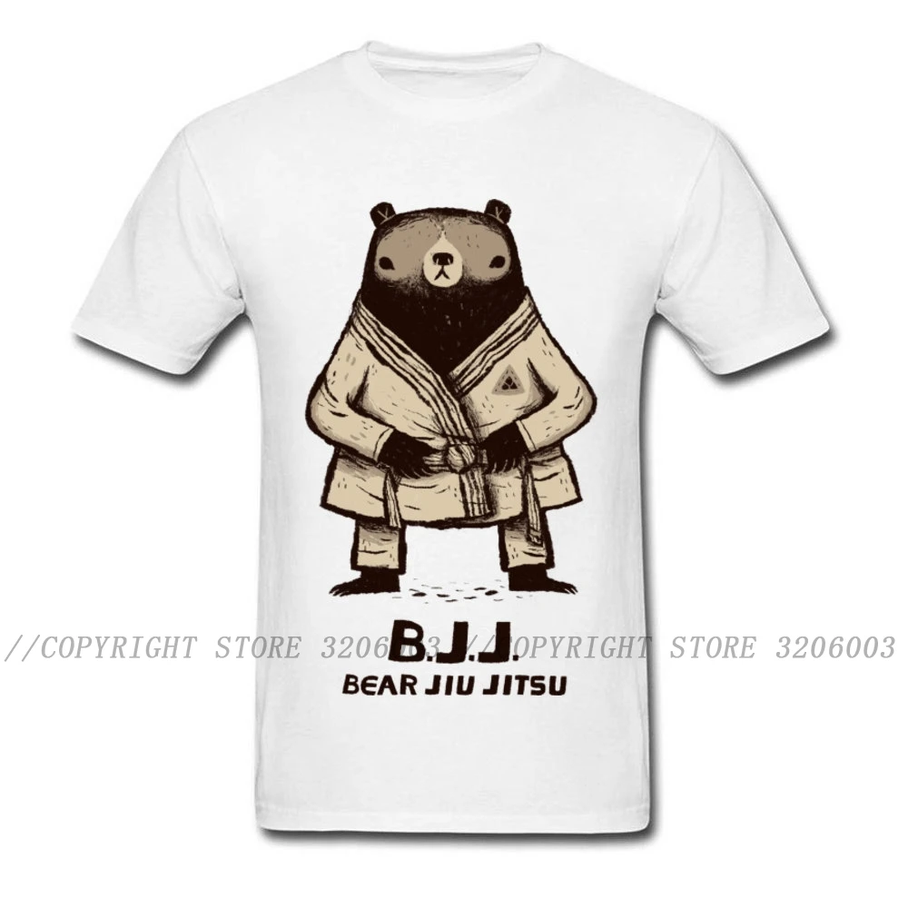 3D Printed Tshirt BJJ Bear Jiu Jitsu T-Shirt for Men Special Summer/Fall Round Collar 100% Cotton Short Sleeve T Shirt Karate