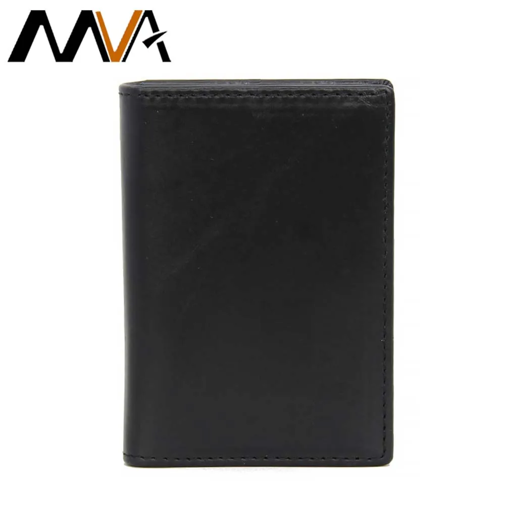 

MVA Men's Leather Wallets Men's Short Wallet With Cowhide Slim Wallet Purse For Men Credit Card Wallets Money Clip Money Bag New