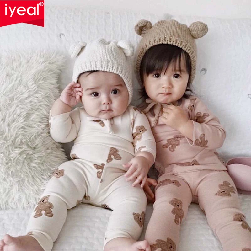 IYEAL Children Pajamas Set Kids Baby Girl Boys Casual Clothing Costume Long Sleeve Children Sleepwear Pajamas Sets Baby Clothing