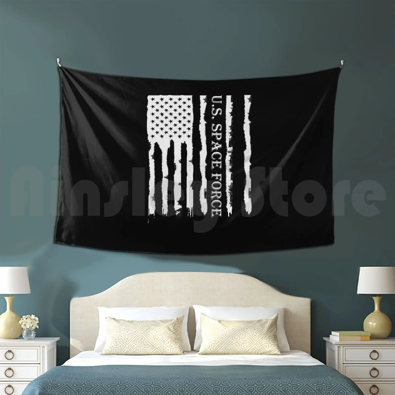 U.s. Space Force American Usa Flag Customized Tapestry Force Star The Force Awakens Galaxy Jedi Air