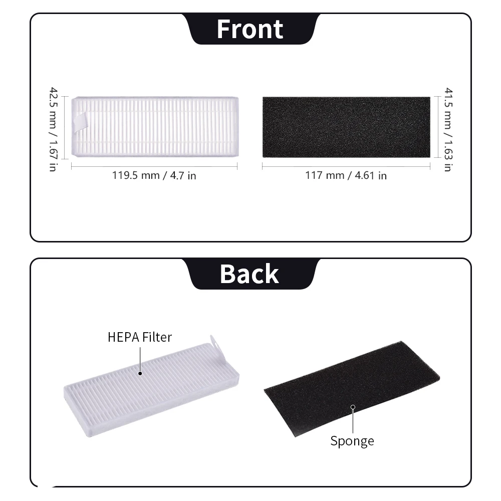 Escova lateral principal filtro hepa mop cocotec conga 1790 ultra/1090 substituição aspirador de pó robótico lança peças acessórios