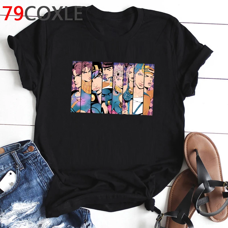 Camiseta de Jojo Bizarre Adventure para hombre, camisa divertida de dibujos animados, moda de Anime japonés, camiseta gráfica de verano, camisetas