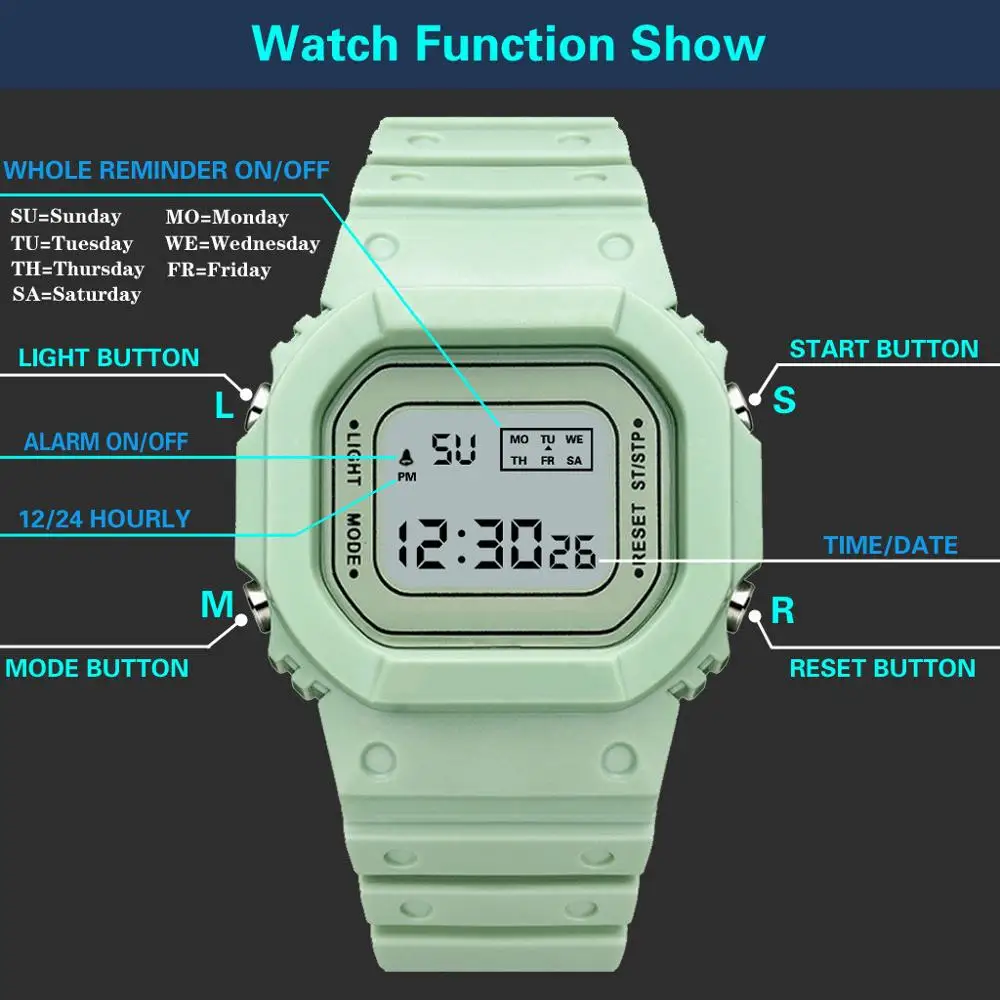 2023 Men\'s LED Digital Watch Men Women Waterproof Sport Watch for Men Silicone Army Wristwatch Date Clock Hodinky Reloj Hombre