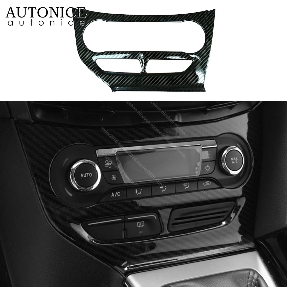 Carbon Fiber Color Air Condition Panel Control Covers Trim Fit for Ford Focus 2012-2014 MK3 LEFT HAND SIDE Stainless Steel