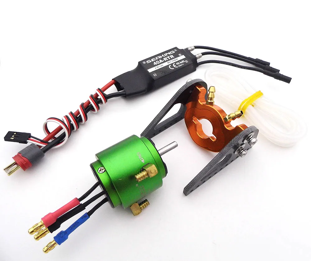 2835 KV3300 4-Poles Water Cooling Brushless Motor + Motor mount + 3S 40A ESC for RC Boat Jet Boat Yacht Marine