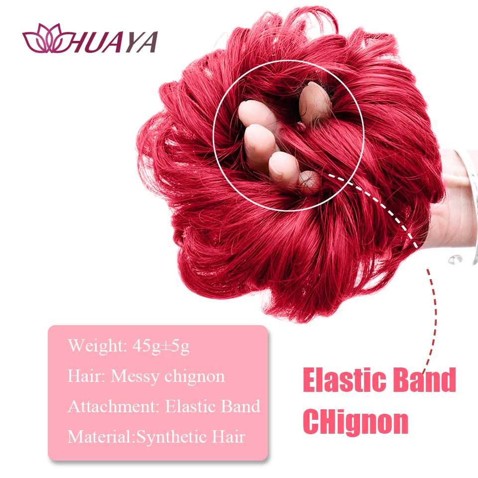 HUAYA-Chignon synthétique bouclé pour femmes, postiche élastique