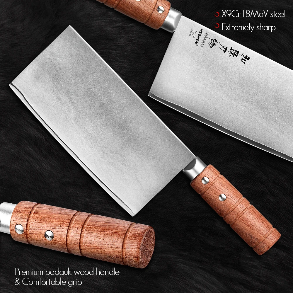 HEZHEN 7 Inches Slice Knife X9Cr18MoV Stainless Steel Slicing Meat Cutting Knives For Professional Kitchen Cook Cleaver Knife