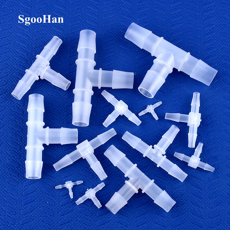 5~200pcs 1.6~15.8mm Plastic Tee Connectors Aquarium Fish Tank Adapter Air Pump Hose Pagoda Joints Irrigation System Pipe Joint