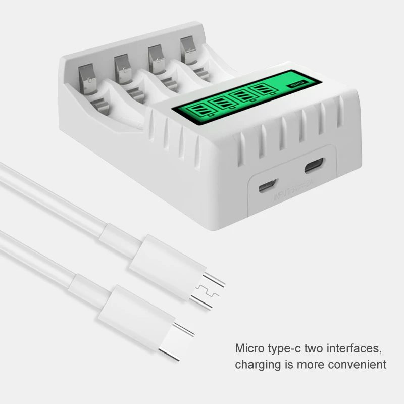 PUJIMAX LCD Display Smart Intelligent Battery Charger With 4 Slots  For AA/AAA NiCd NiMh Rechargeable Batteries aa aaa Charger