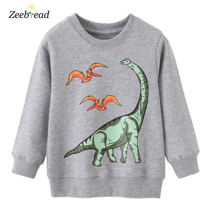 

Zeebread Children's Sweatshirts With Dinosaurs Print Cotton Boys Girls Hoodies Tops Animals Baby Autumn Winter Clothes Kid Shirt