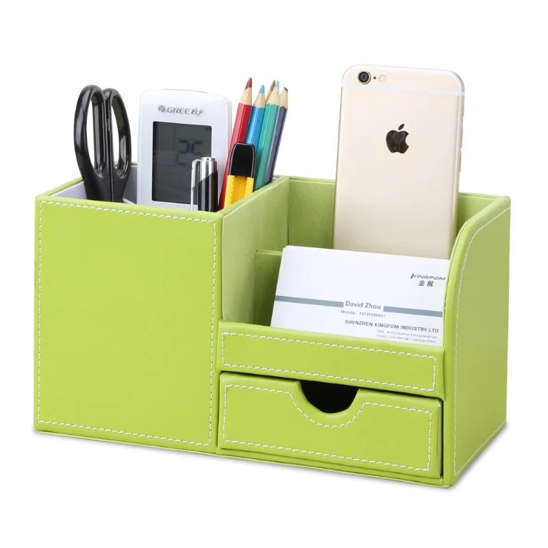Multi-Functional Pen Pencil Holder Office Desk Stationery Organizer Wooden Storage Boxes Card Holder Valentine's Day Gift