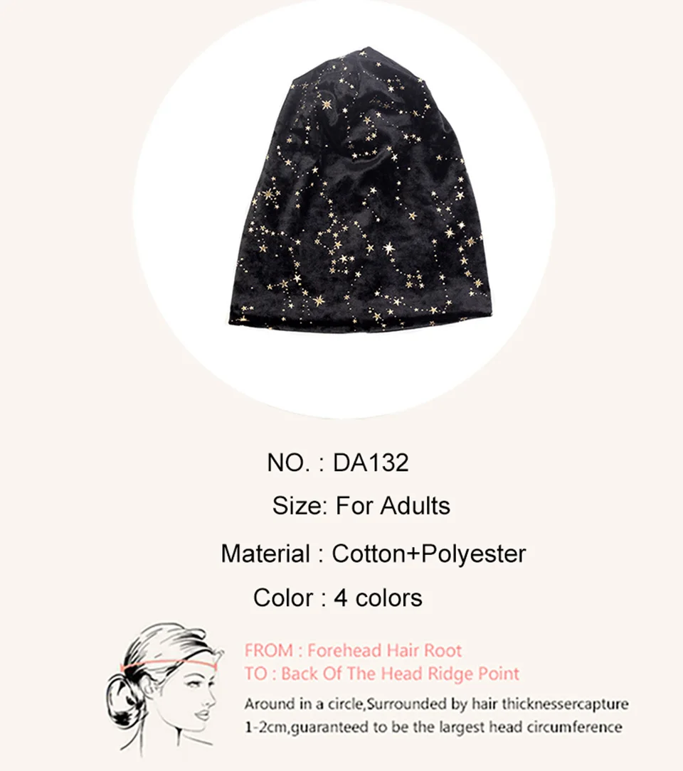 Women Five-Pointed Star Bronzing Double-Deck Hats Female  Spring Velvet Autumn Beanies Warm Stretchy Unisex Beanie Hat