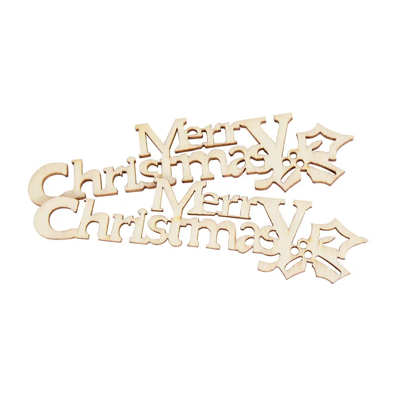 Letras de madera de Feliz Navidad para decoración del hogar, manualidades de madera para decoración navideña, regalo de fiesta de año nuevo, 10