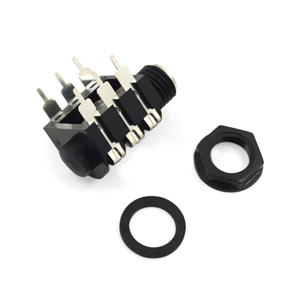 Conector Jack de Audio estéreo hembra, 10 piezas, 6 pines, 6,35mm, micrófono